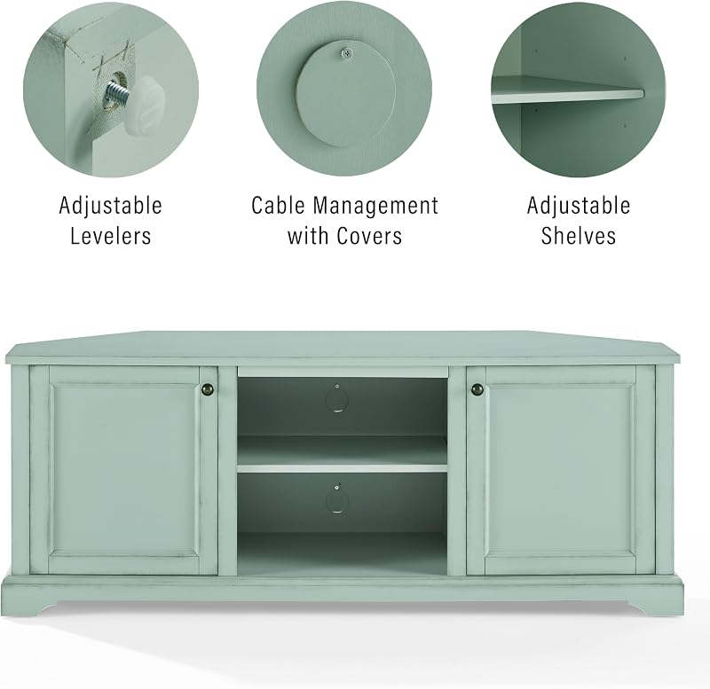 Crosley Furniture Holbrook Traditional Corner TV Stand, TVs up to 65" image 4