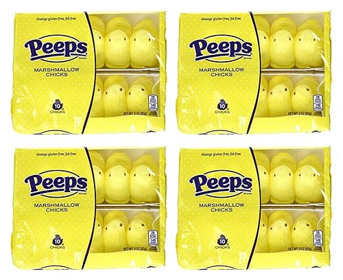 Marshmallow Peeps Yellow Chicks -10 Ct Tray - (Pack of