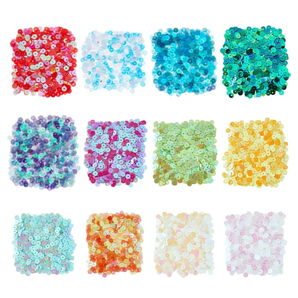 Paillettes plates et rondes à coudre transparentes 5mm pour loisirs créatifs