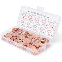 200Pcs Copper Washers Assorted Kit, 9 Sizes Flat Washers Set