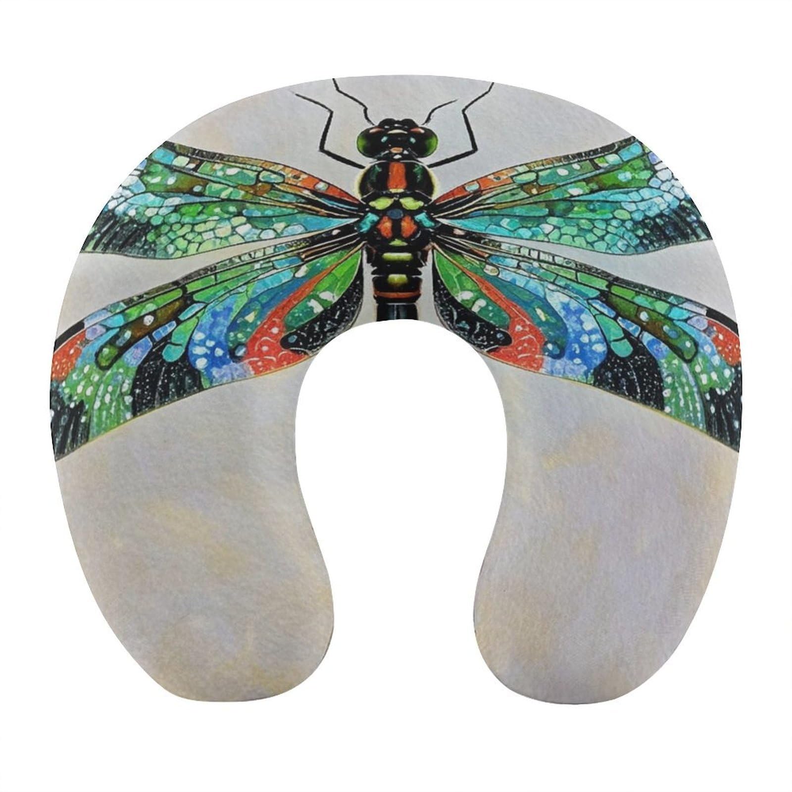 FekiLoot Dragonfly Travel Pillow Comfortable U Shape Memory Foam Pillows Neck and Head Support Portable Travel Neck Pillow Suitable for Planes Trains Self-Driving Cars