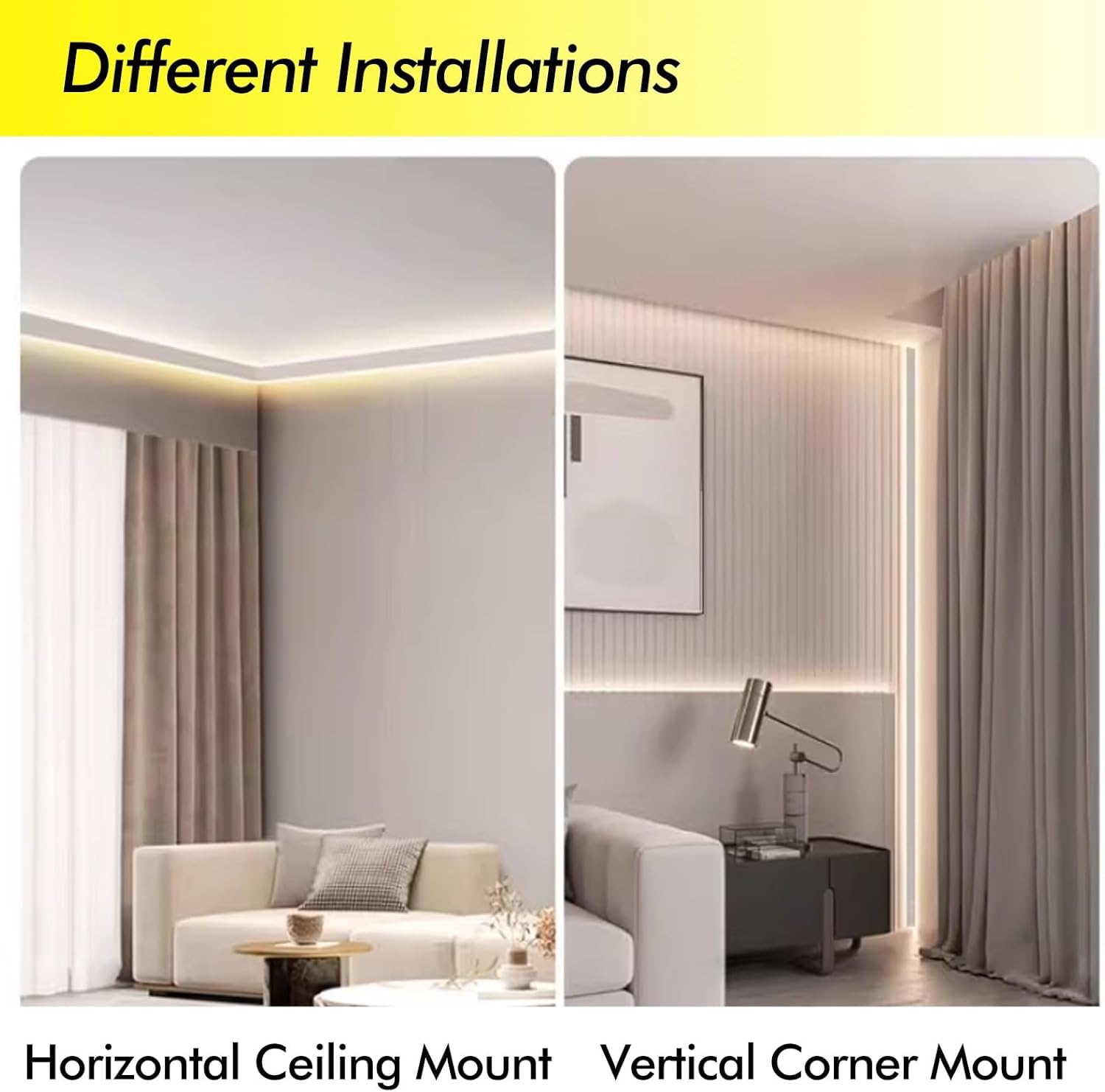 Waterproof LED Strip Channel for Indirect Lighting - 10.5ft Profile Trim Cover for Home Decor, Under Cabinet, Ceiling, and Wall Installation