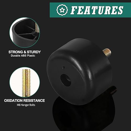 Miniatura 3 de 4 patas de plástico para muebles de 1-1/8 pulgadas, patas de sofá negras, patas redondas para muebles, patas de repuesto para sofá con tuercas de