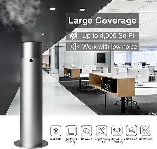 Miniatura 2 de Zinyeme Difusor de aceite esencial Bluetooth para aceites de aromaterapia, sistema de difusión sin agua de 16.9 fl oz, difusor de fragancia, máquina