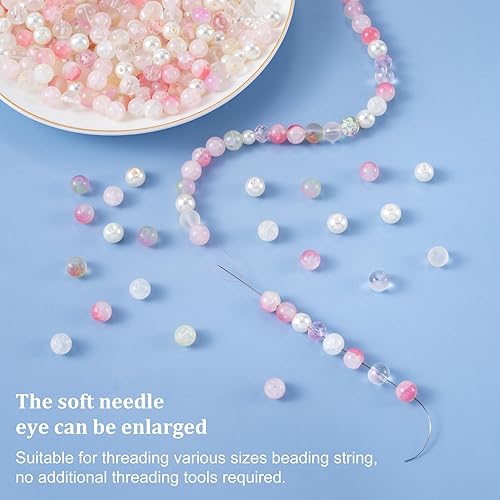 Miniatura 5 de HINZIC 12 agujas curvadas para cuentas de 7.54.64 pulgadas, aguja de cuentas estilo clip para spinner inoxidable grandepequeño ojo 3.3-8.2 ft aguja