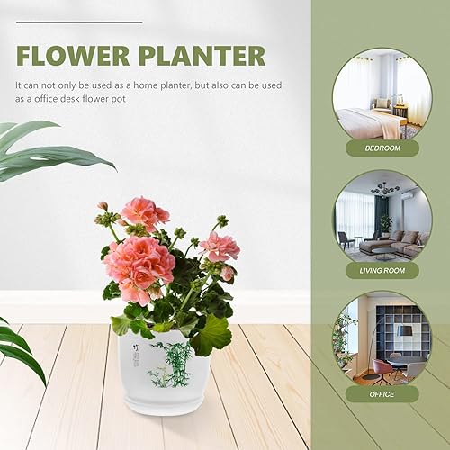 Miniatura 4 de HANABASS Maceta de cerámica japonesa, maceta vintage, maceta suculenta, maceta de interior, balcón, maceta de flores para jardín, macetas de