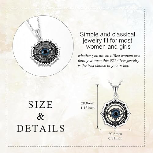 Miniatura 4 de Collar de plata de ley 925 con dije de mal de ojo, protección griega, joyería de regalo de la suerte para mujeres y hombres