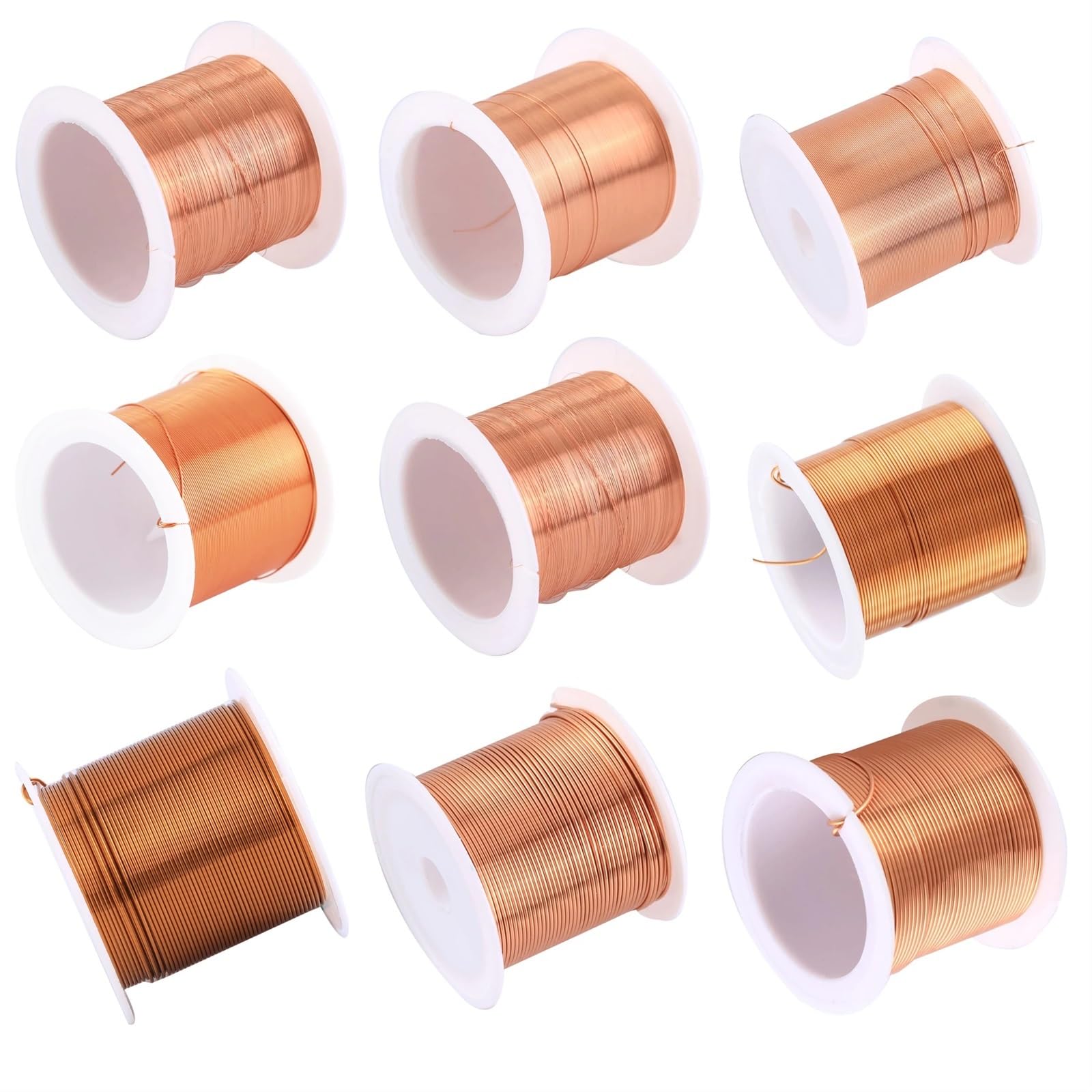 Filo di Rame 1-3Rolls 50g Filo di Rame Cavo da 0,1~1,5 mm Filo di Rame Filo smaltato Filo di Rame Laccato Filo di Rame smaltato(1.3mm-4m,3Rolls)