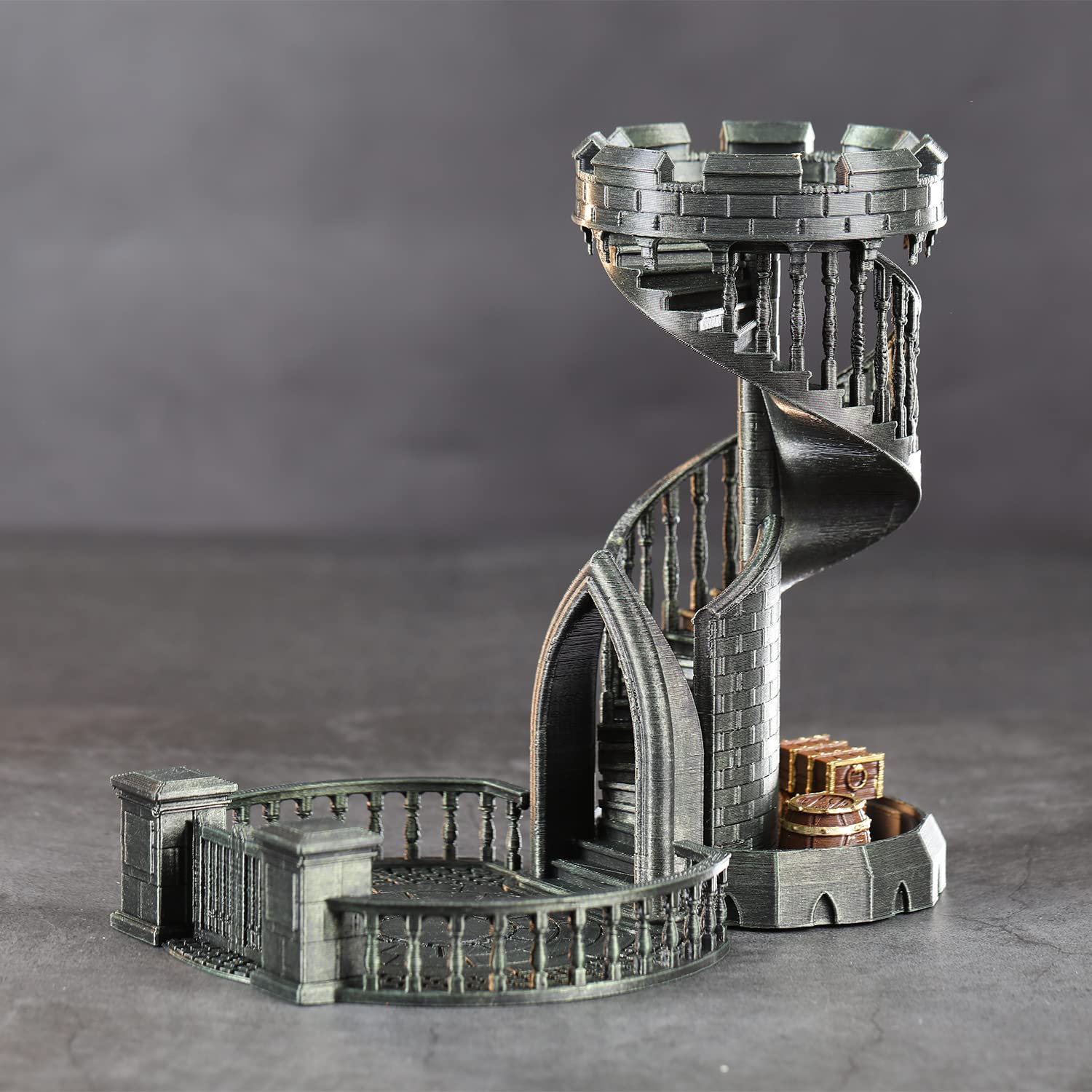 Dice Tower, DND Dice Rolling Tower and Tray for DND and Tabletop Games Hand Painted Retro Castle Ser