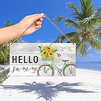Vista 3 de Letrero decorativo para puerta delantera, dulce verano, flora de verano, bicicleta, letrero de bienvenida para el hogar, porche, cocina, comedor