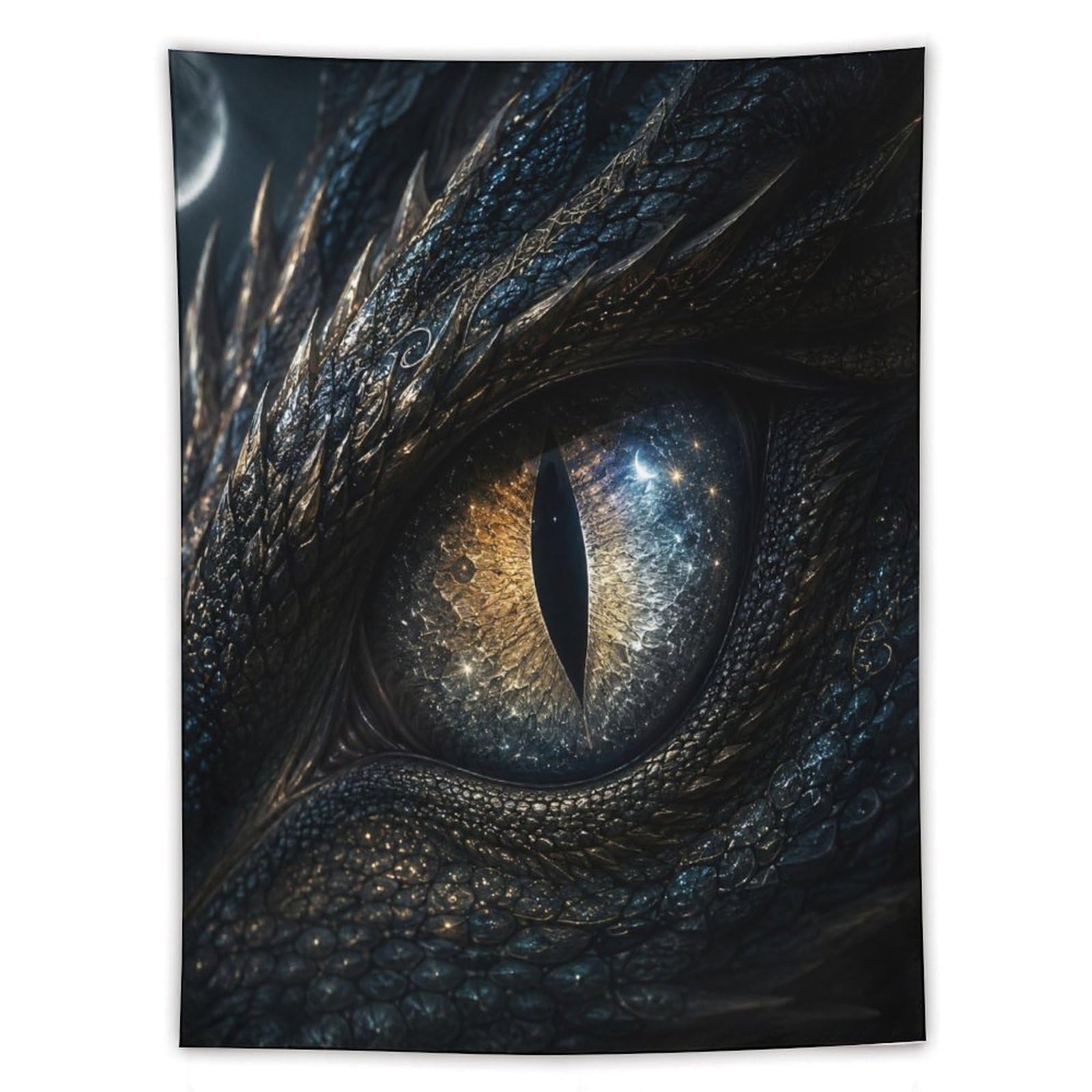 H3B8U2Y5 Blue Cosmic Dragon Eye Wall Tapestry, Surrealist Style, Sofa Area