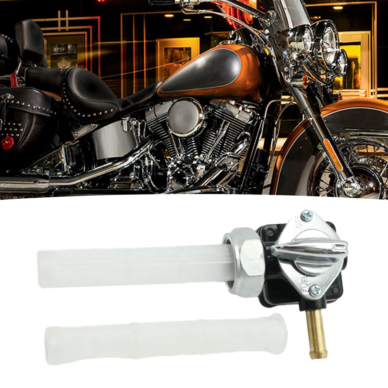 Giwnhvx 3X 燃料バルブペットコック雄ネジ付き 61338-94D FLST、FXST