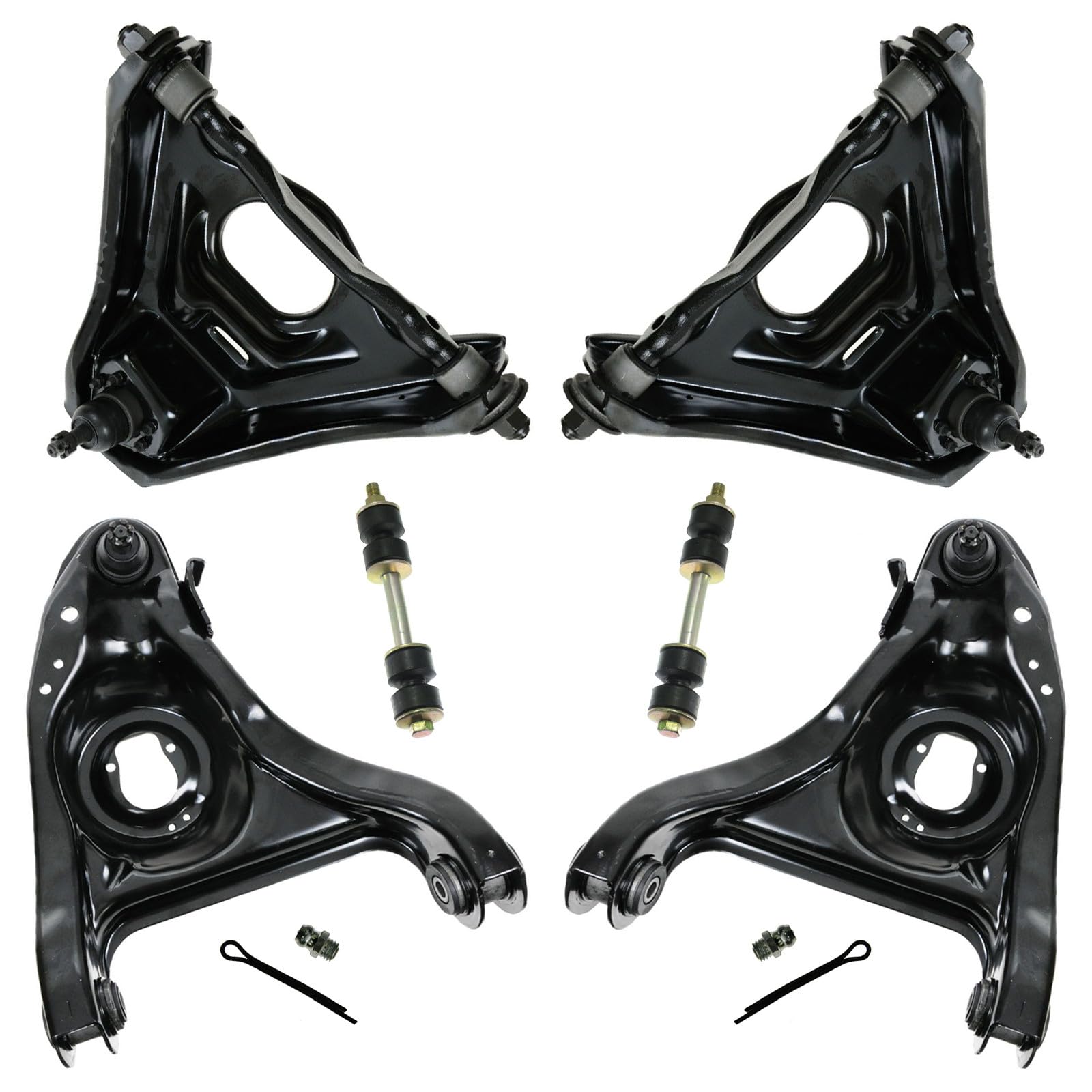 TRQ Front Suspension Kit Control Arm with Ball Joint Sway Bar Stabilizer Link Compatible with 82-96 Buick Cadillac 77-96 Chevrolet 77-92 Oldsmobile