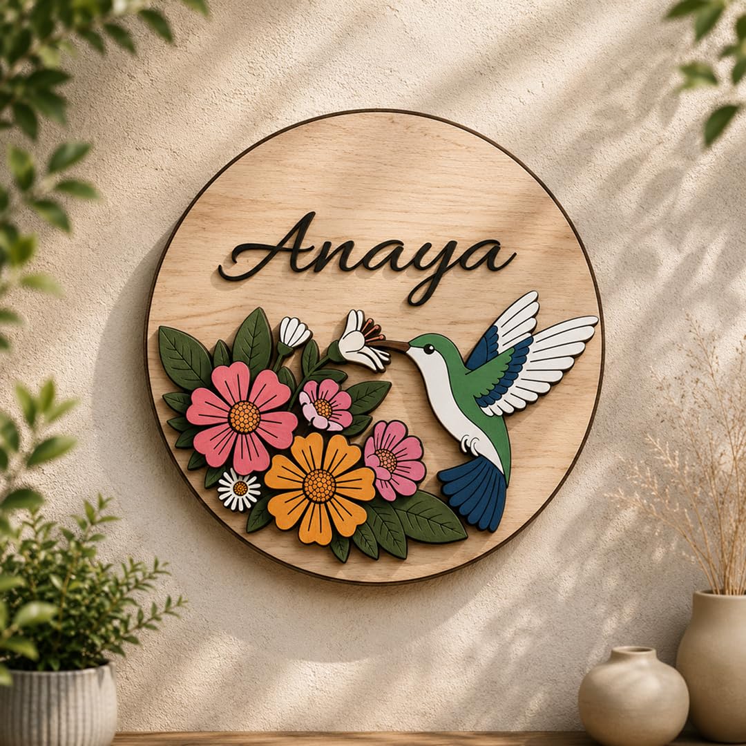 MustHome Name plate for home entrance outdoor for Kids Personalized Kids Nameplate 3D Animal/Jungle theme Customised Kids Name Plate Wall/Door Sign Kids Room Décor Kids Room Name Plate | Birthday return gifts for kids (Design 8)-image-20