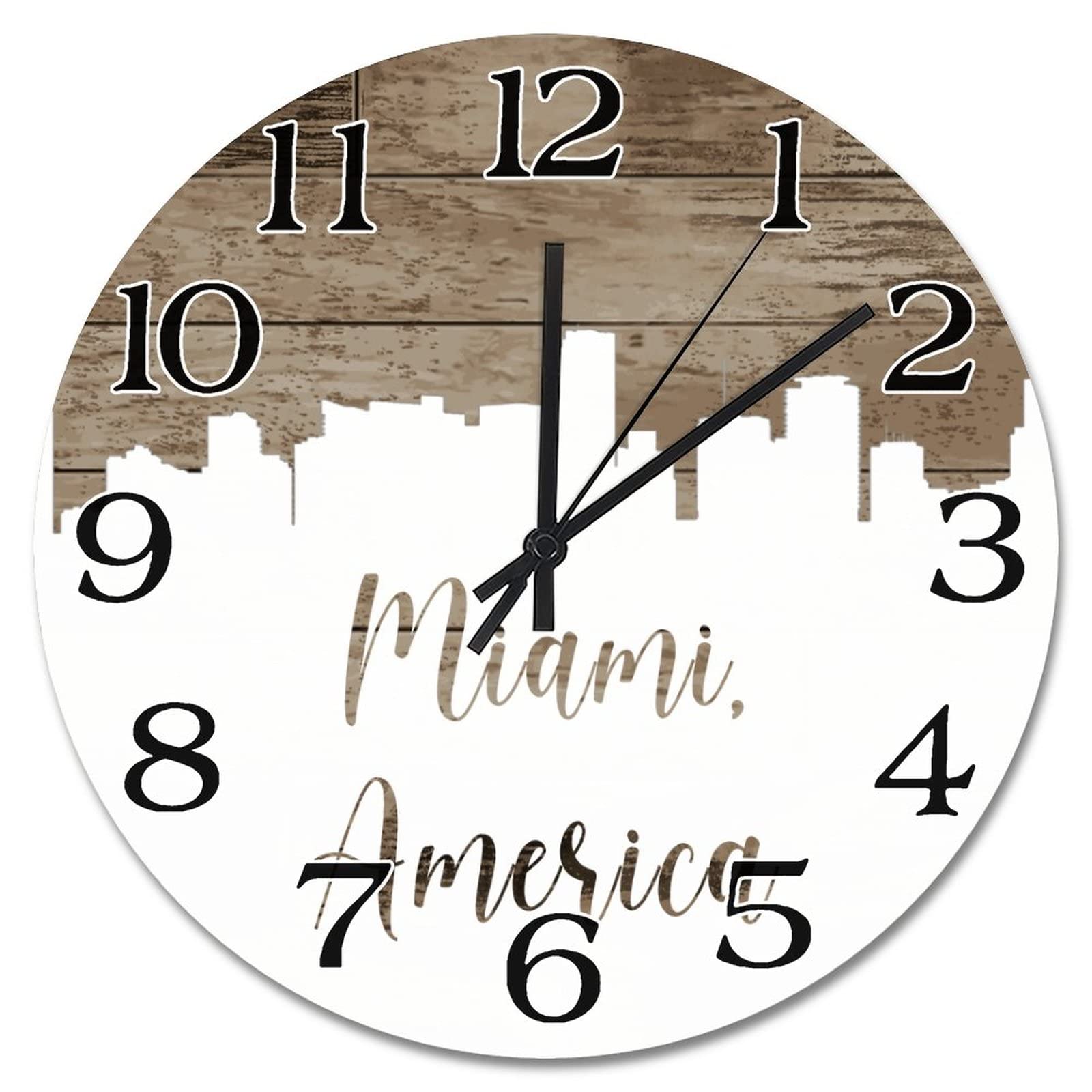 Horloge murale silhouette de Miami 38 cm silencieuse pour salon