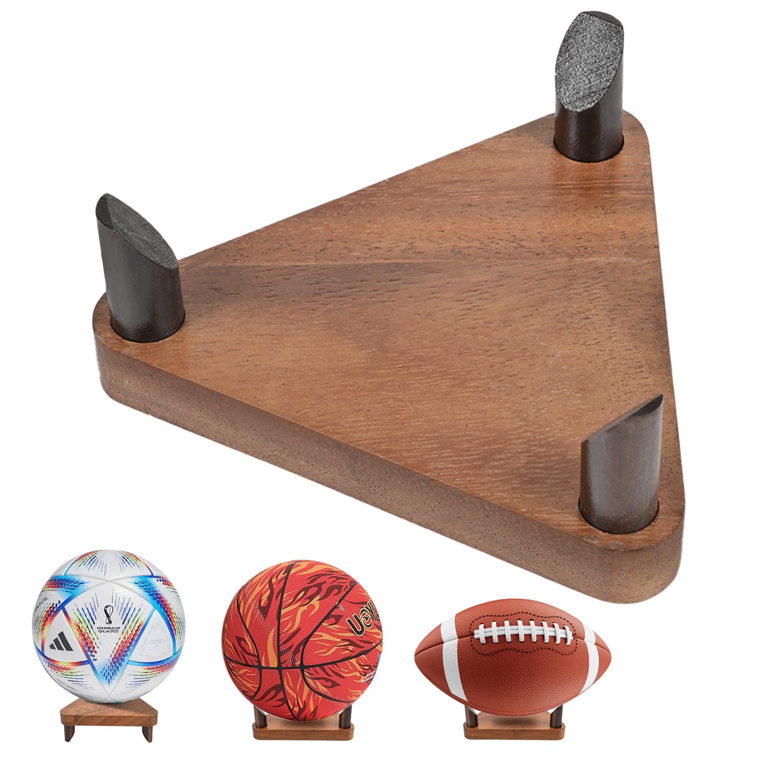 CRNHIGY Ball Racks, Soccer Racks, Basketball , Volleyball Souvenir Display , made of walnut wood