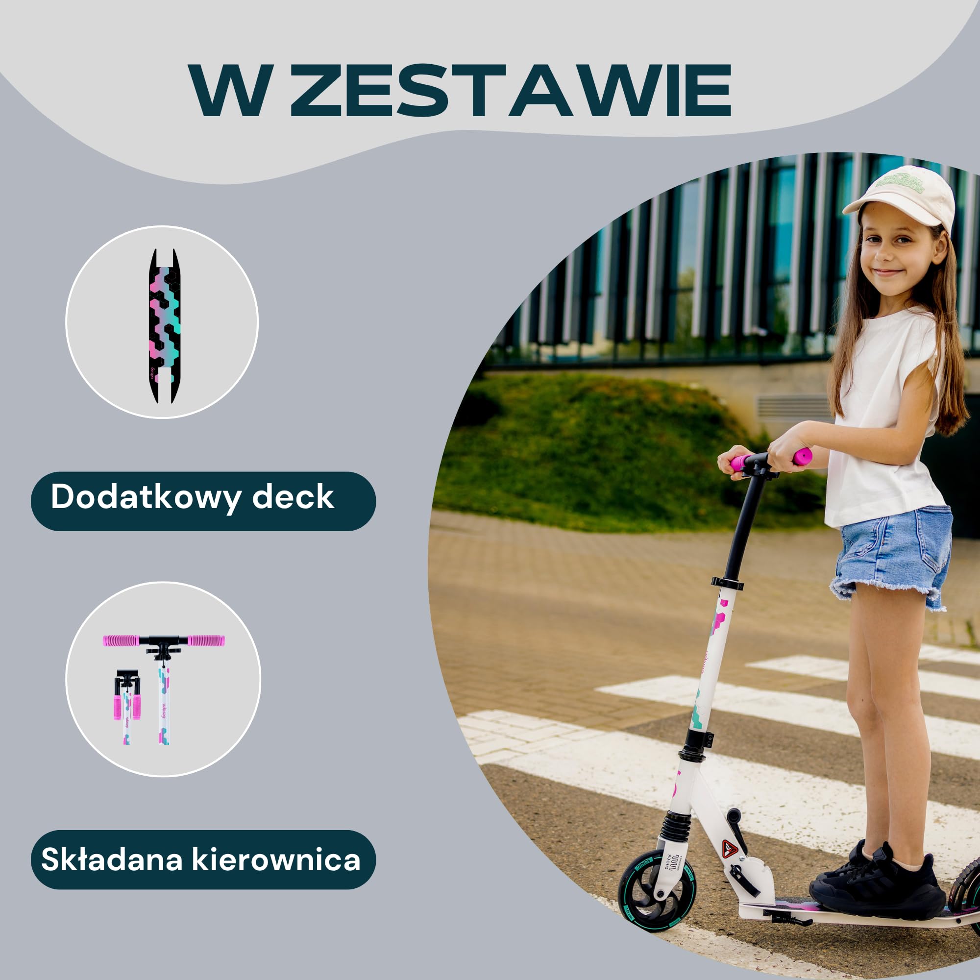 Bergen City Scooter hulajnoga Sonic – składana, aluminium, koła PU 145 mm, amortyzator, hamulec tylny, 3-stopniowa regulacja wysokości, od 5 lat, lekka, zapasowa folia ochronna