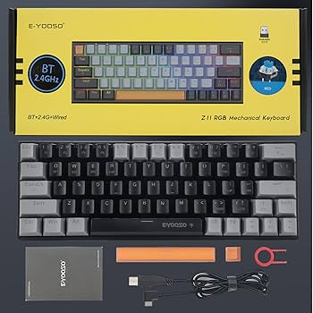 メカニカルキーボード　US配列　青軸　ゲーミング Amazon | e元素ゲーミングキーボード63キー 青軸を採用の