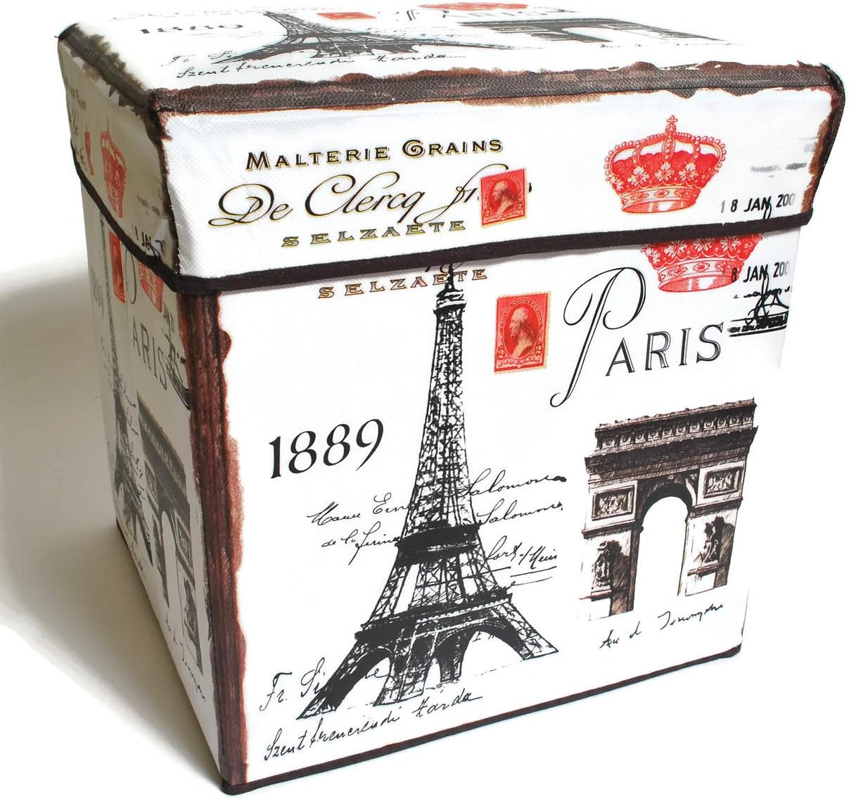 Inymall Home Interior Storage Ottoman (Paris Design)