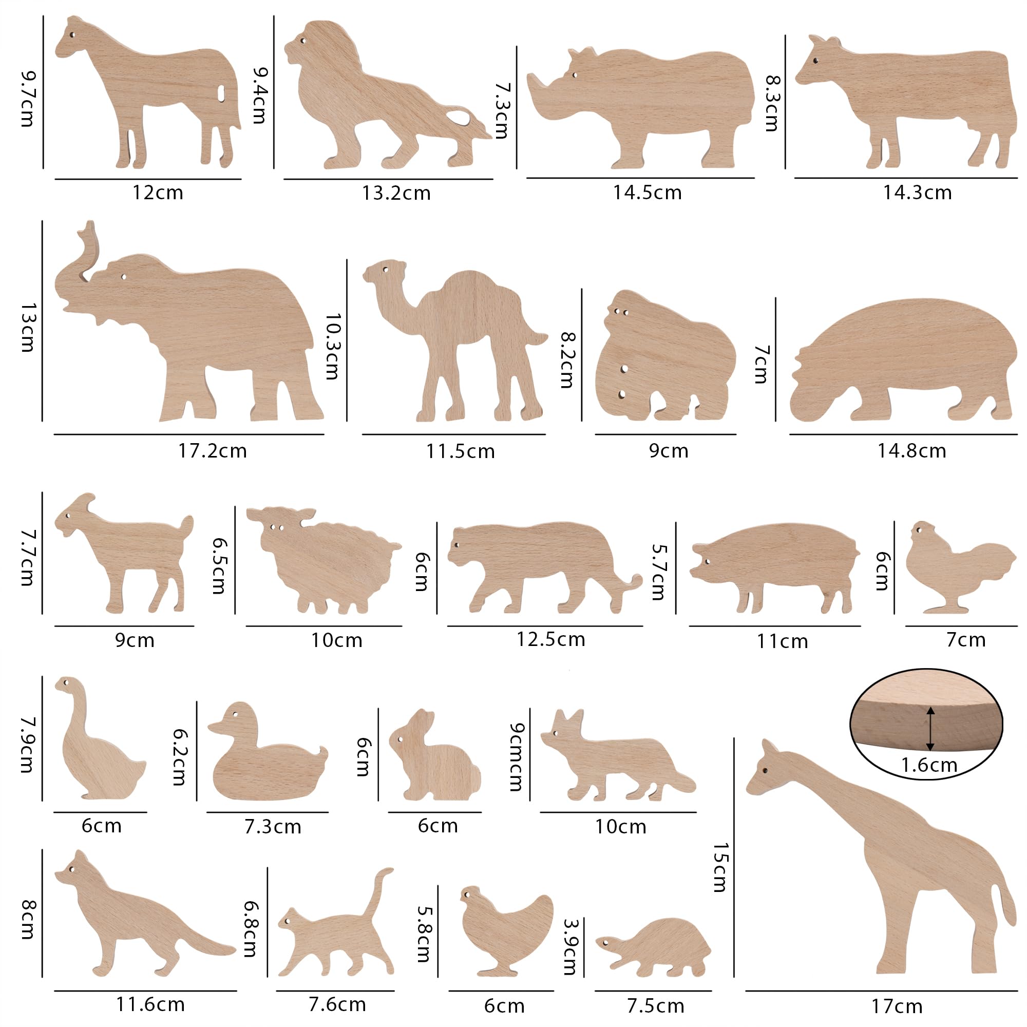 Systemische Tierfiguren aus Vollholz - Premium Stellvertreterfiguren für Familienaufstellung, Coaching, Therapie und Beratung - Familienbrett Figuren - Solution Board Figures