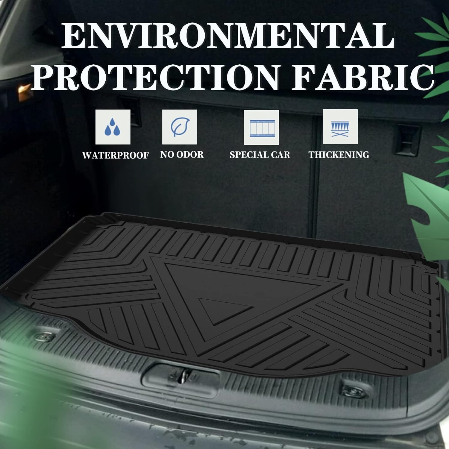 Elsetyler Cargo Liner for 2014-2023 Chevrolet Trax /2013-2022 Buick Encore - Black TPE All Weather Heavy Duty Waterproof Rear Cargo Tray Trunk Floor Mat Protector