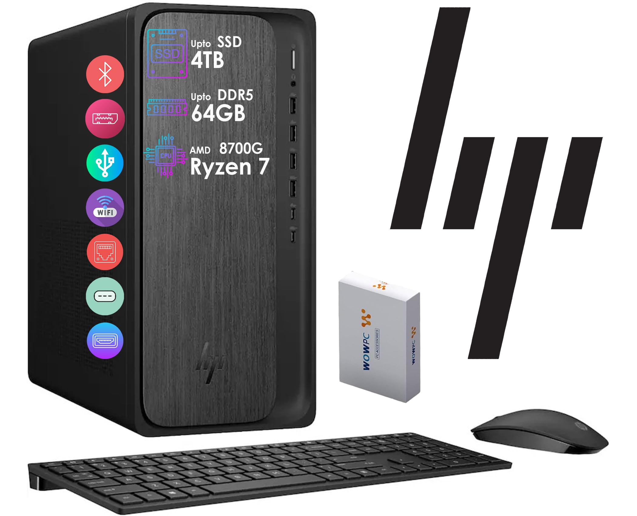 Amazon.com: HP OmniDesk Desktop, AMD Ryzen7-8700G Processor (Upto