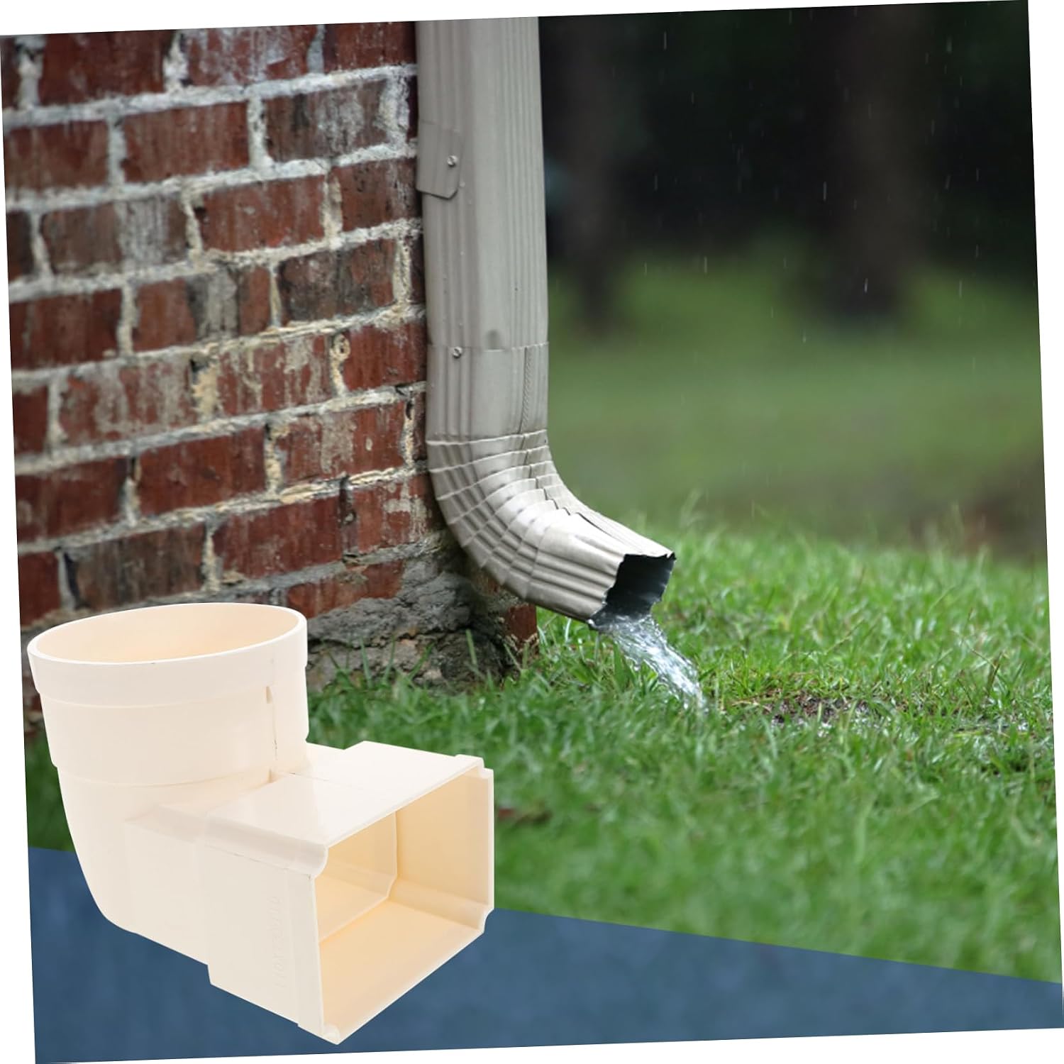 Square Drainage Pipe Elbow Pvc Gutter Downspout Adapter Rainwater Collector System