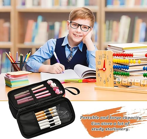 Vista 319 de Estuche para lápices de fútbol y fútbol, estuche grande para lápices para niños y niñas, compartimentos con cremallera, gran capacidad, papelería