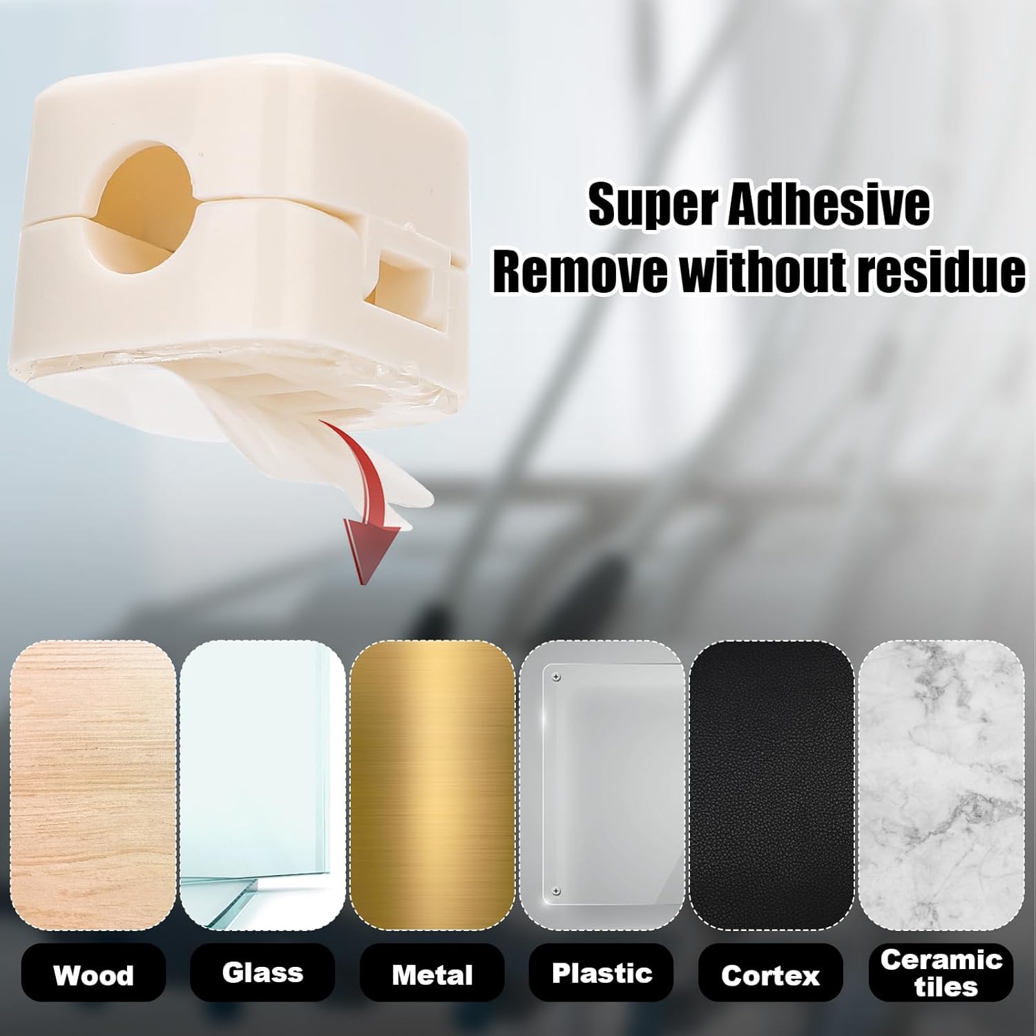 6pcs Phone Charger Wire Holders, Magnetic Desk Clips Self Adhesive Desk Cord Organizer Wire Manager Keeper for Home Office Kitchen Wall Car Desk (Cream)