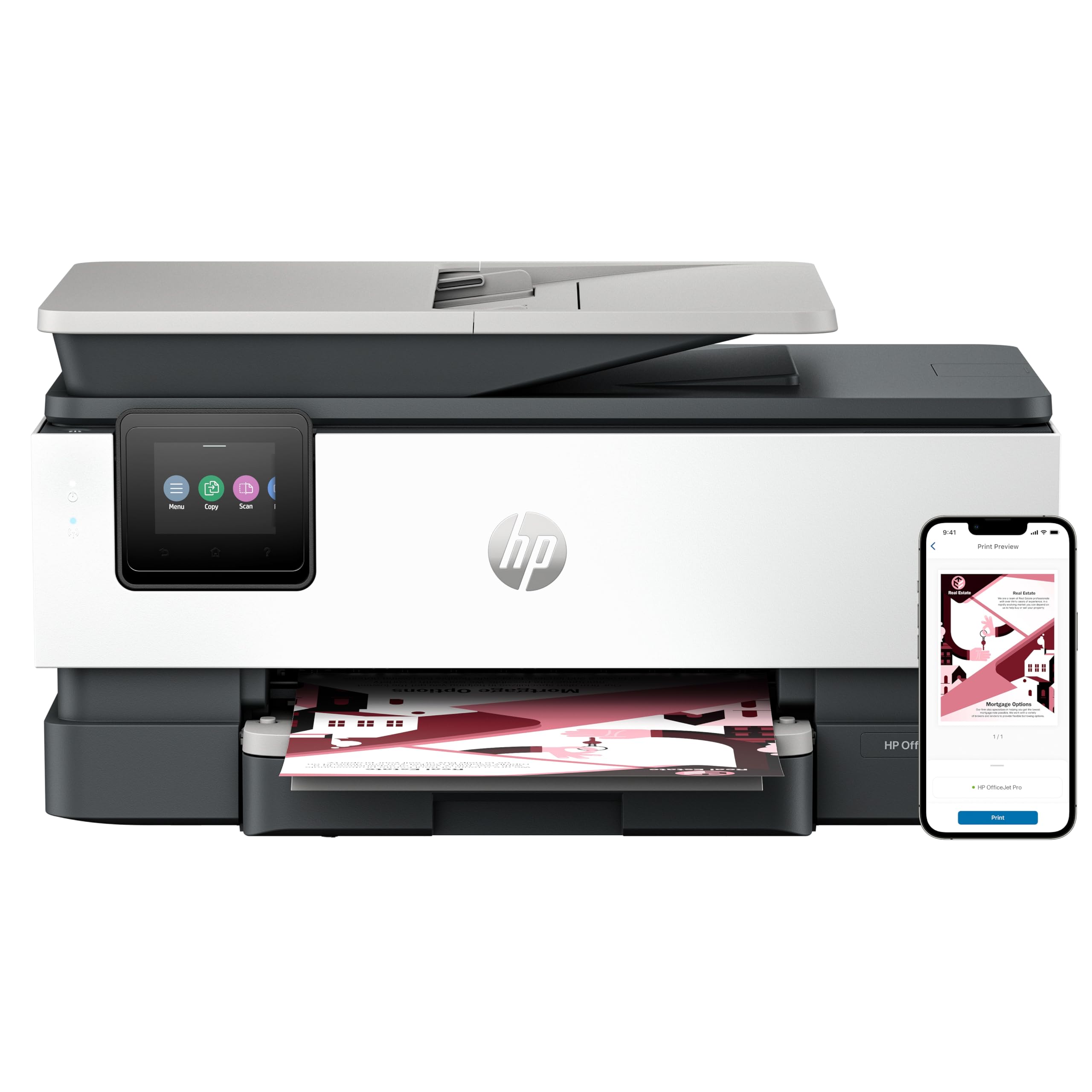 Stampante HP OfficeJet Pro 8122e 405U3B Multifunzione a Getto d'Inchiostro A4 Colori Wi-Fi 20 ppm Grigia