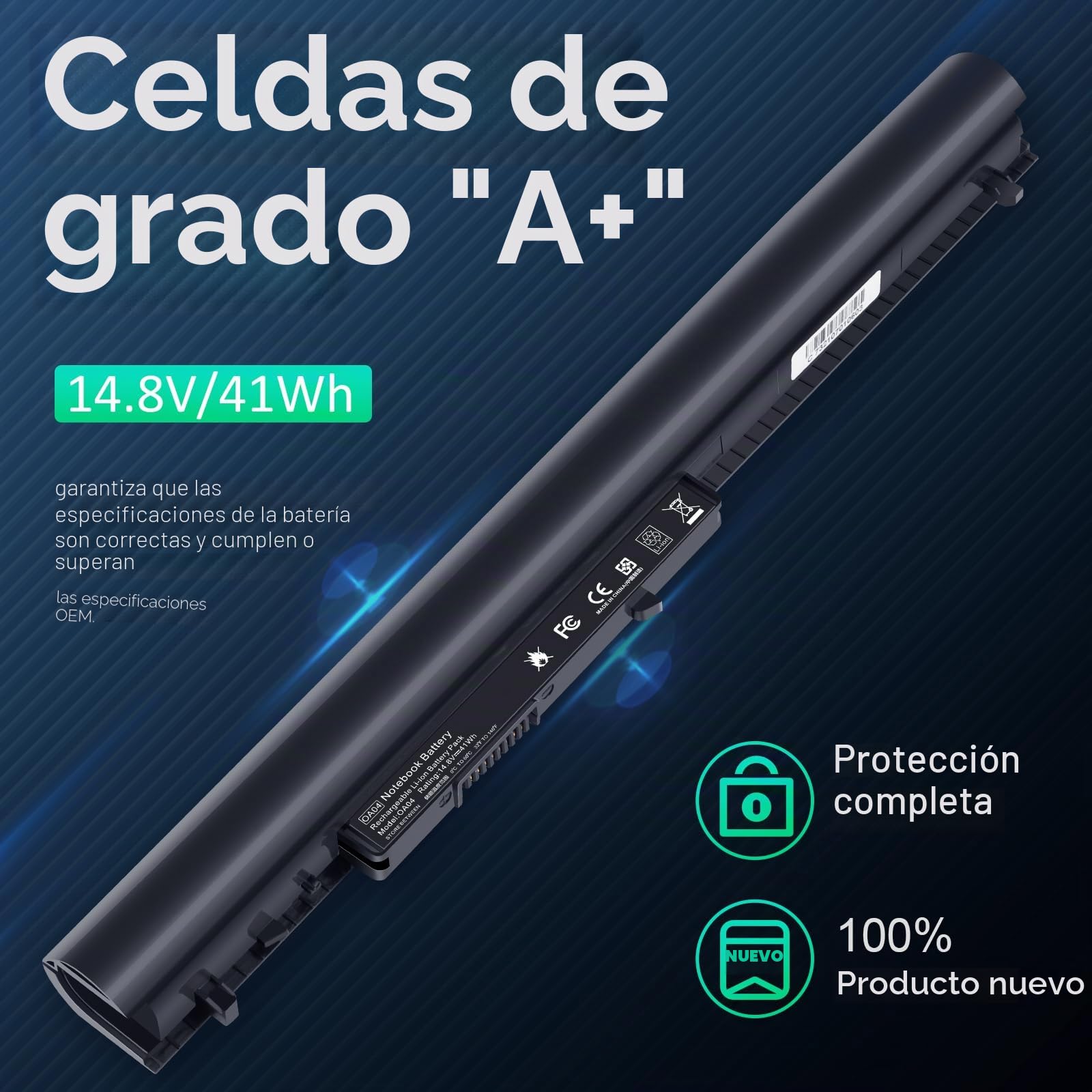 ASUNCELL 14.8V/41Wh OA04 Batería de Ordenador portátil para HP 240 G2 G3 245 G2 G3 246 G2 G3 250 G2 G3 255 G2 G3 256 G2 G3 CQ14 CQ15, HP Pavilion 14 15 Series, HP Compaq Presario 15-h000 15-S000