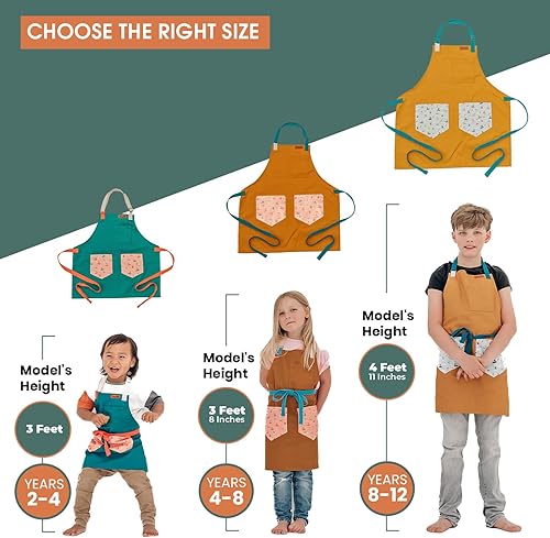 Miniatura 3 de Kids Apron  Ocean Inspired Custom Kids Aprons for Cooking  Durable Cotton Apron for Kids wStraps  Kids Painting Aprons