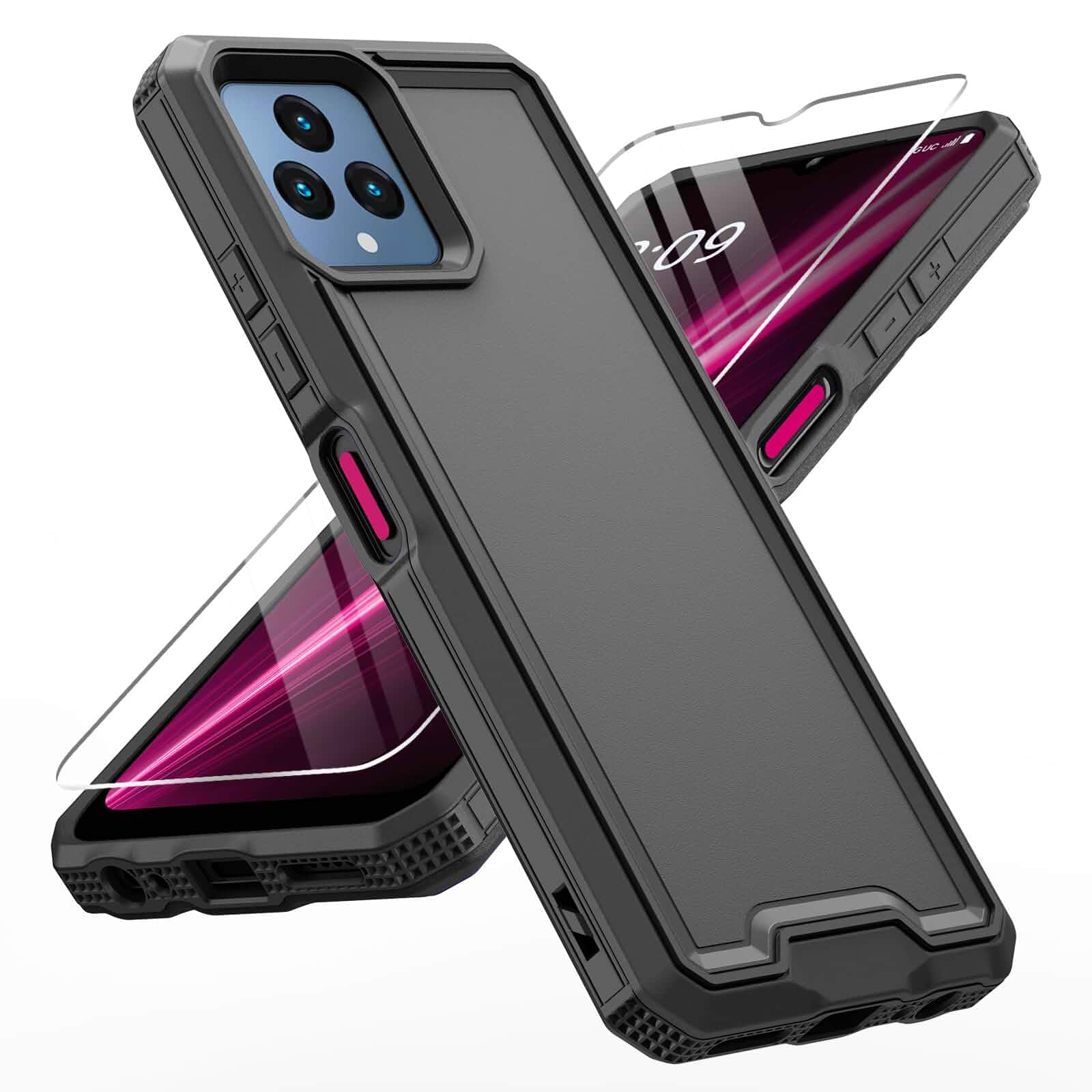 LEKEVO for REVVL 6 5G / REVVL 6X 5G Phone Case, with Screen Protector, Heavy Duty Dual Layer Phone Case, Military Grade Drop Proof Rugged Protective Shell (Black)