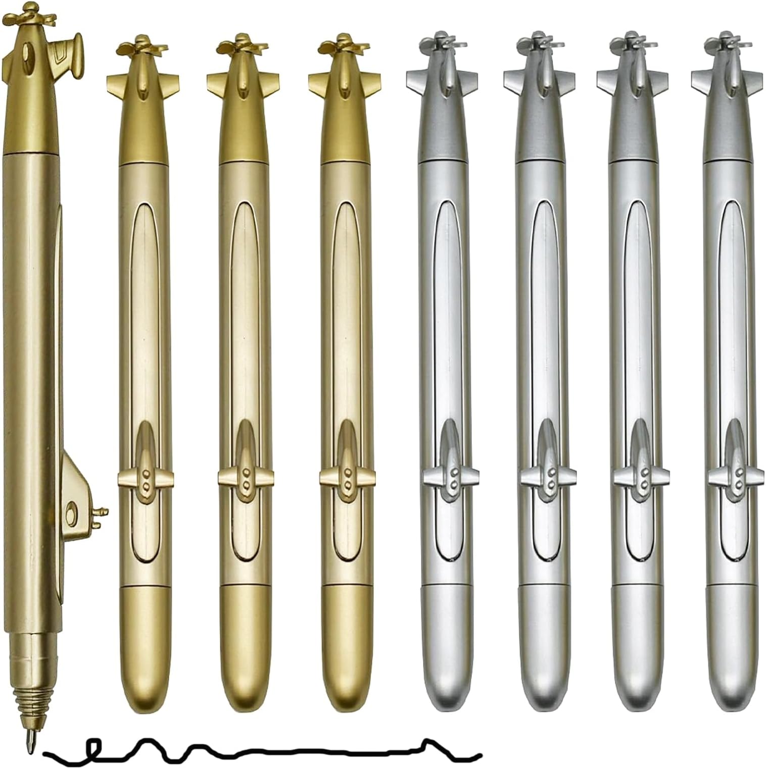 8 PCS Submarine Ballpoint Pens Black Ink Creative Spacecraft Shape Pen for Navy Students Party