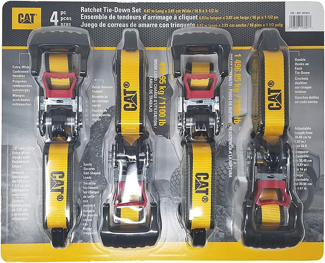 Cat Ratchet Tie Down Set 16 ft x 11/2 in 4 Pack Tools