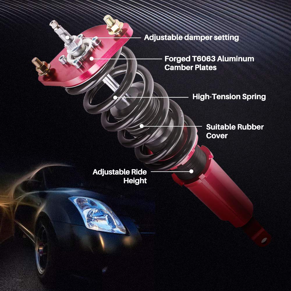 maXpeedingrods Sospensione filettata per Prelude Coupe 1992-2001 Ammortizzazione regolabile