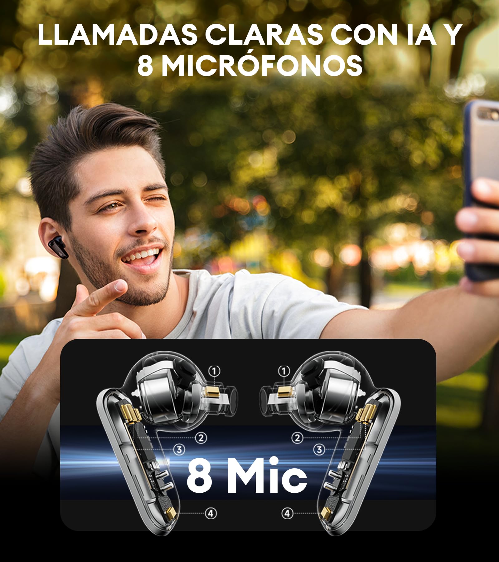 Edifier NeoBuds Pro 2 Auriculares Cancelación Ruido Activa, Audio Espacial, Sonido Alta Resolución, LDAC, LHDC, AAC, 8 Micrófonos Llamadas Claras, Bluetooth 5.3, Carga Rápida, Negro