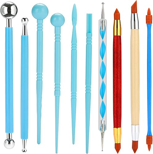 Herramientas de arcilla polimérica, herramientas de modelado de puntos, herramienta de escultura de arcilla de silicona, kit de arcilla seca al aire