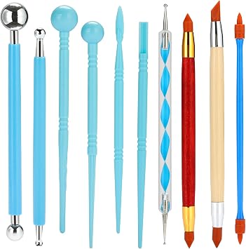 Polymer Clay Tools, Modeling Dotting Tools, Silicone Clay Sculpting Tool, Air Dry Clay Kit for Painting Embossing Scoring Modeling, Nail Art