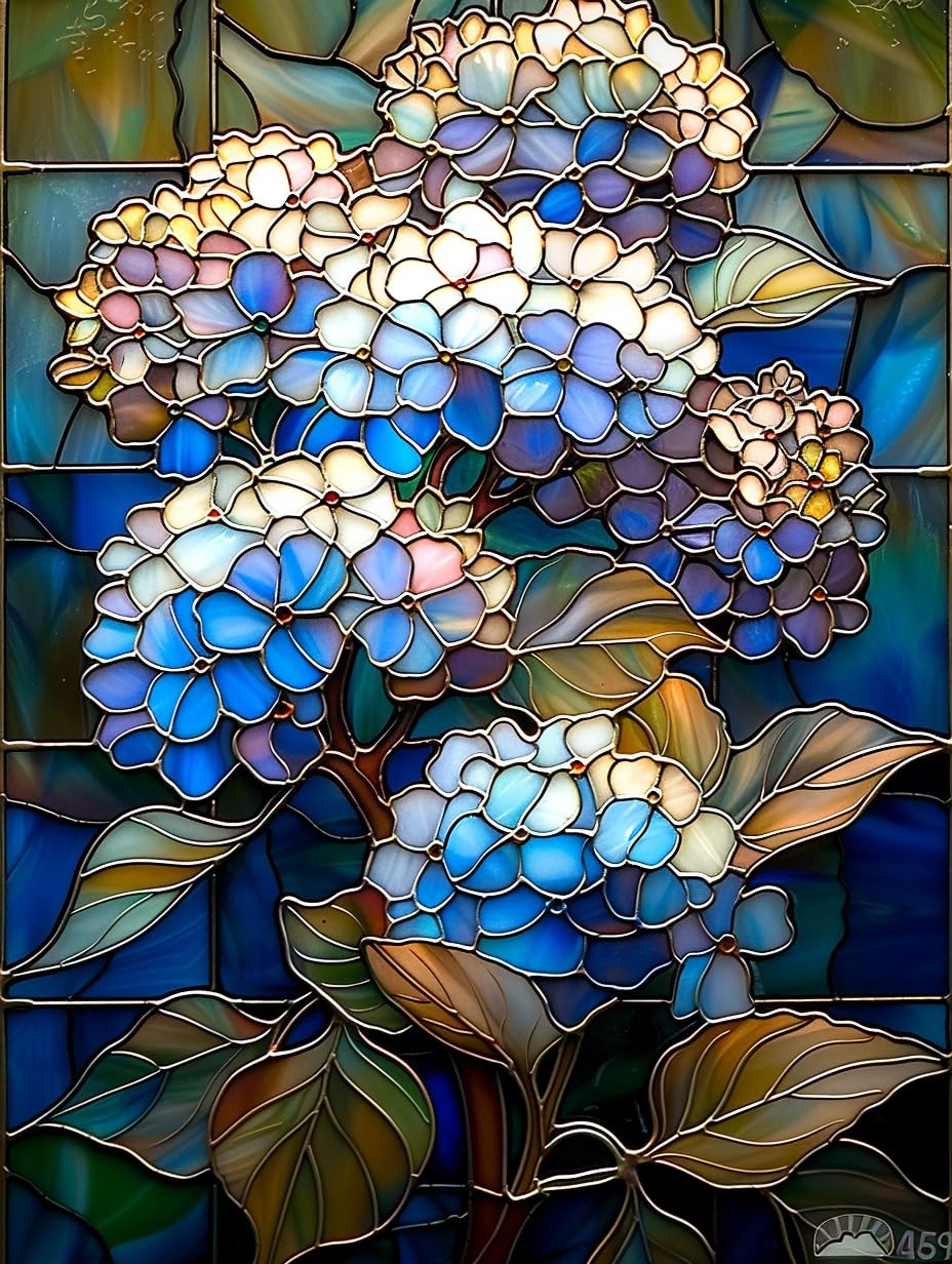Amazon.com: Stained Glass Hydrangea 1000 Pieces Puzzle for