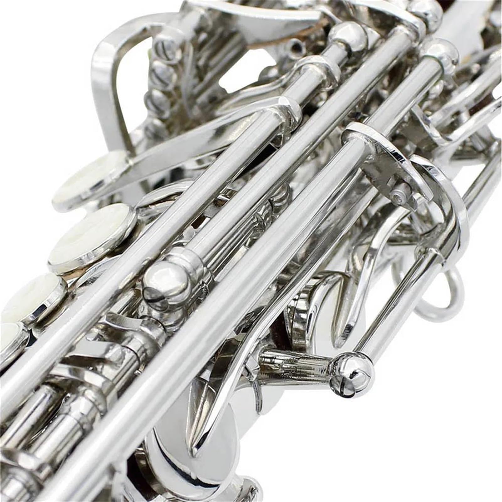 Saksofon Saksofon Sopranowy Bb Posrebrzany Mosiądz Profesjonalny Instrument B Płaski Saksofon Z Futerałem Akcesoria Do Instrumentów Muzycznych