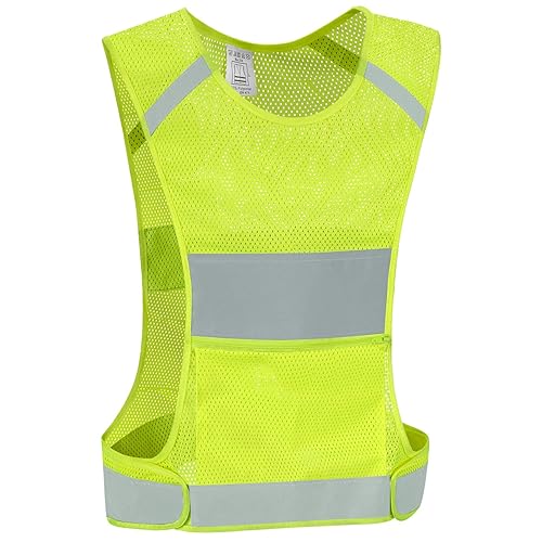 Reflective Vest Safety Running Gear with Pocket,High Visibility for Running,Biking,Walking,Women