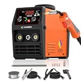 HITBOX 140A MIG Welder Gasless, 110V/220V Dual Voltage Flux Core Welder Flux MIG/Lift TIG/Stick 3 In 1 Synergy MIG Welding Machine With Torch Clamp and 0.8mm Flux Wire