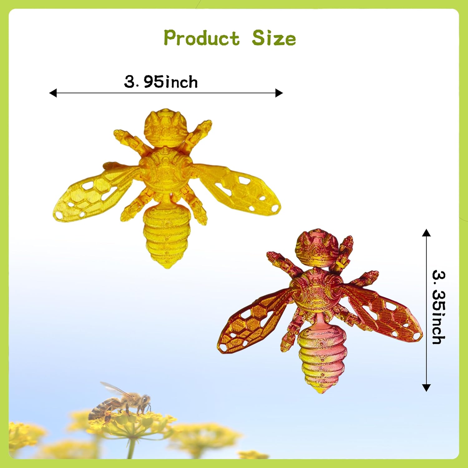 12 Pcs 3D Printed bees Animals Set,Animals 3D Printed Toys,Wings disassembled -movable joints-Multi-color combination,Fidget Toys for Party Favors Birthday Gifts Desk Pets Office Home Decor