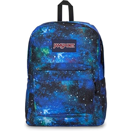 JanSport SuperBreak One Backpack - Durable, Lightweight Bookbag with 1 Main Compartment, Front Utility Pocket with Built-in Organizer - Premium Backpack, Cyberspace Galaxy