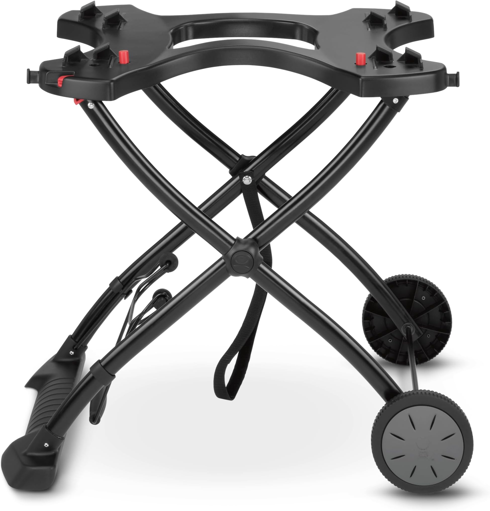 Portable Cart/For Q Series Gas Barbecues, Foldable Design with Wheels, Built-In Wire Transport Handle, 16.5 x 75.5 x 71.5 cm (Collapsed), 63.5 x 53.5 x 71.5 cm (Raised)
