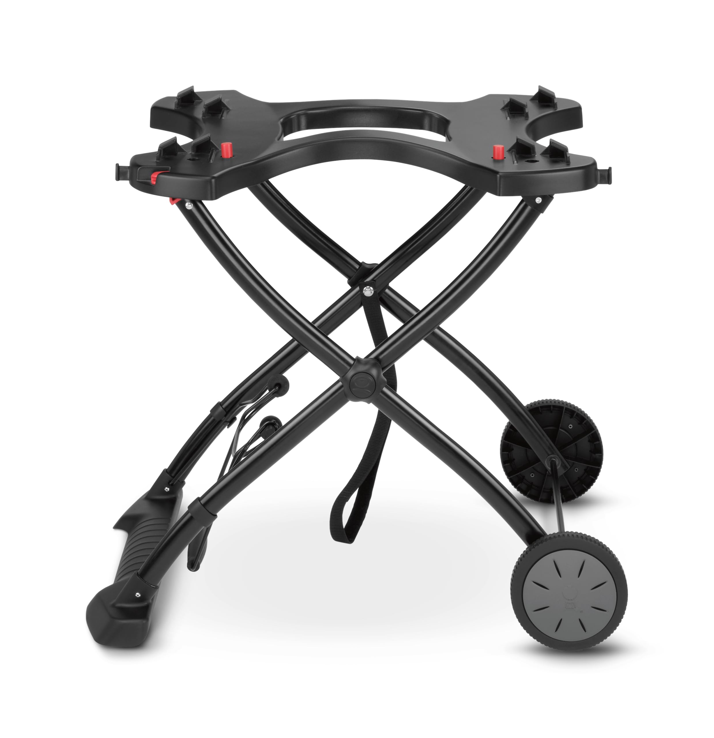 Weber Portable Cart/For Q Series Gas Barbecues, Foldable Design with Wheels, Built-In Wire Transport Handle, 16.5 x 75.5 x 71.5 cm (Collapsed), 63.5 x 53.5 x 71.5 cm (Raised)
