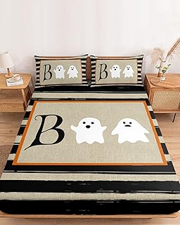 Cartoon Ghost Twin XL Fitted Sheets Deep Pocket Up to 16