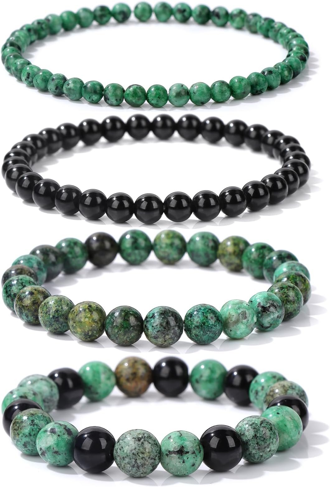 4pcs Beaded Bracelets for Women,Natural Healing Crystal Gemstones Bracelet,Anxiety Stress Relief Bracelet Handmade purple Jewelry Gifts for Women