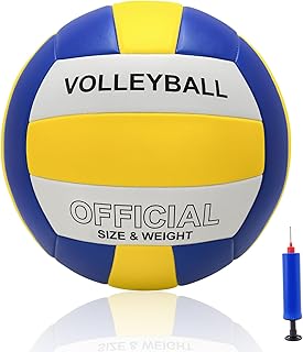 Volleyball Official Size 5 for Indoor Outdoor, Thicker PU Soft Beach Volleyball for Adults Teenager Adults Beach Game Gym Training Beginner